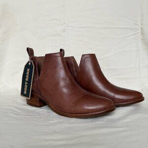 New Matisse Morris Brown Leather Round Toe Slip On Western Ankle Bootie Size 8M